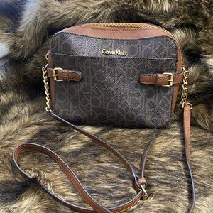 Calvin Klein Monogram Brown Crossbody Bag